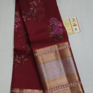 Organza Reddish Marron colour saree
