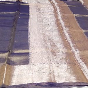 PURE TISSUE SLIK DYEABLE SAREE LAVENDER COLOUR
