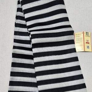 Organza Borderless Trendy silk Black and White Stripes