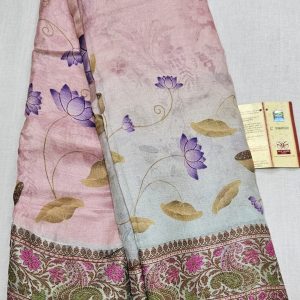 TASSAR PURE BORDER SILK PRINTED PICHWAI SAREE