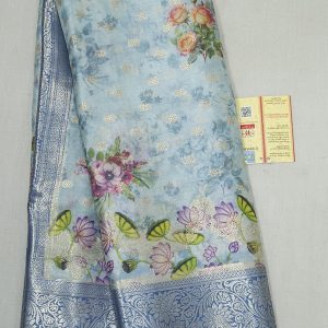 TASSAR SILK SUBTLE BLUISH COLOUR PICHWAI PRINTS