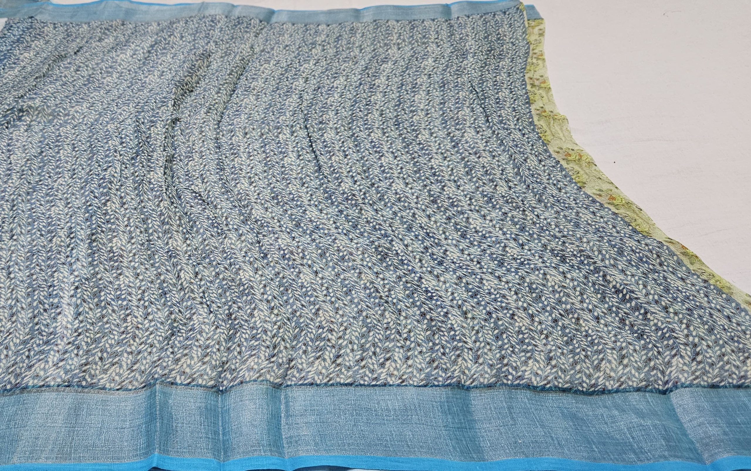 Linen digital printed saree - Image 3