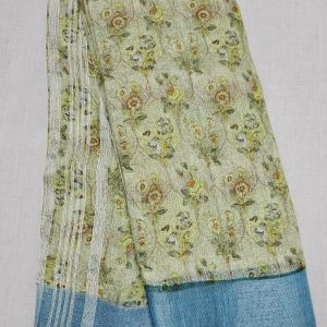 Linen digital printed saree