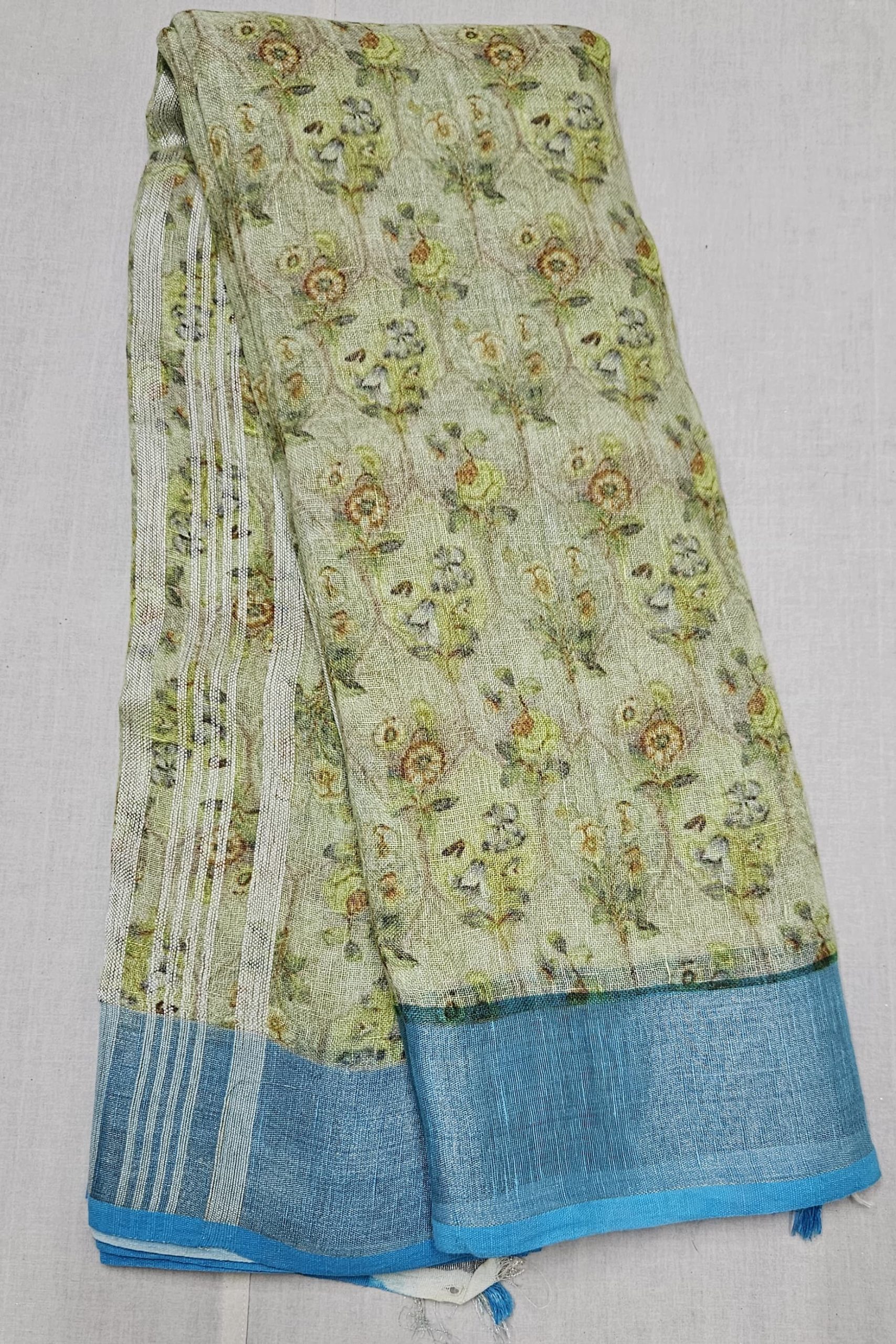 Linen digital printed saree