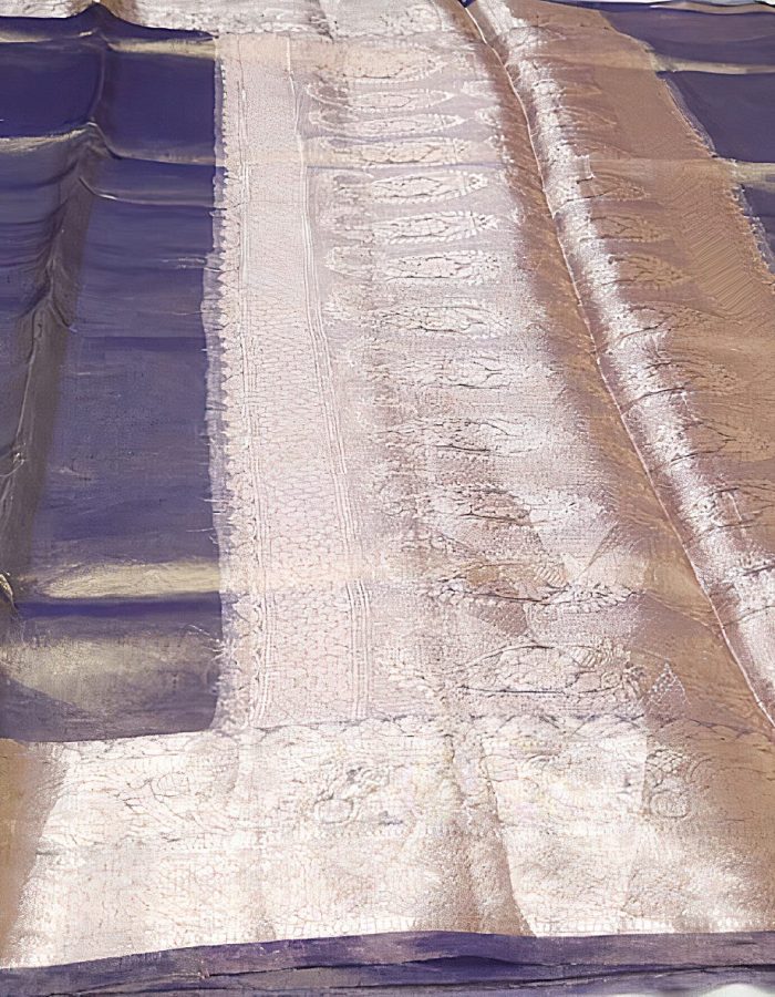 PURE TISSUE SLIK DYEABLE SAREE LAVENDER COLOUR